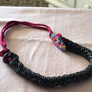 Braided cloth necklace